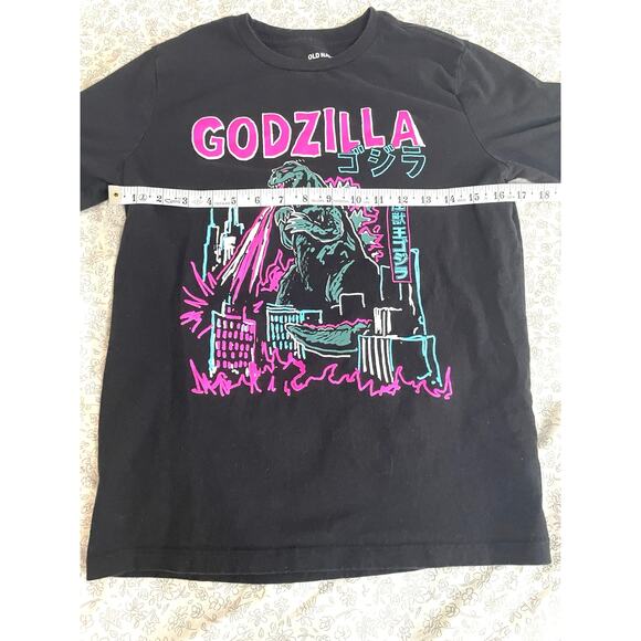 Godzilla Graphic Tee Neon Print Black Old Navy XL (14–16) - Picture 3 of 7